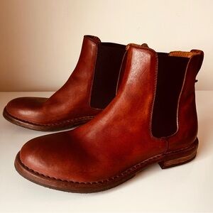 MOMA Italian Leather Chelsea Boots Brown Pull-On Ankle Boots EU 39